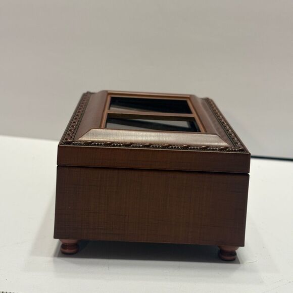 Sankyo Wood Rope Trim Jewelry Picture Music Box Plays Thats What Friends Are For - Picture 4 of 14